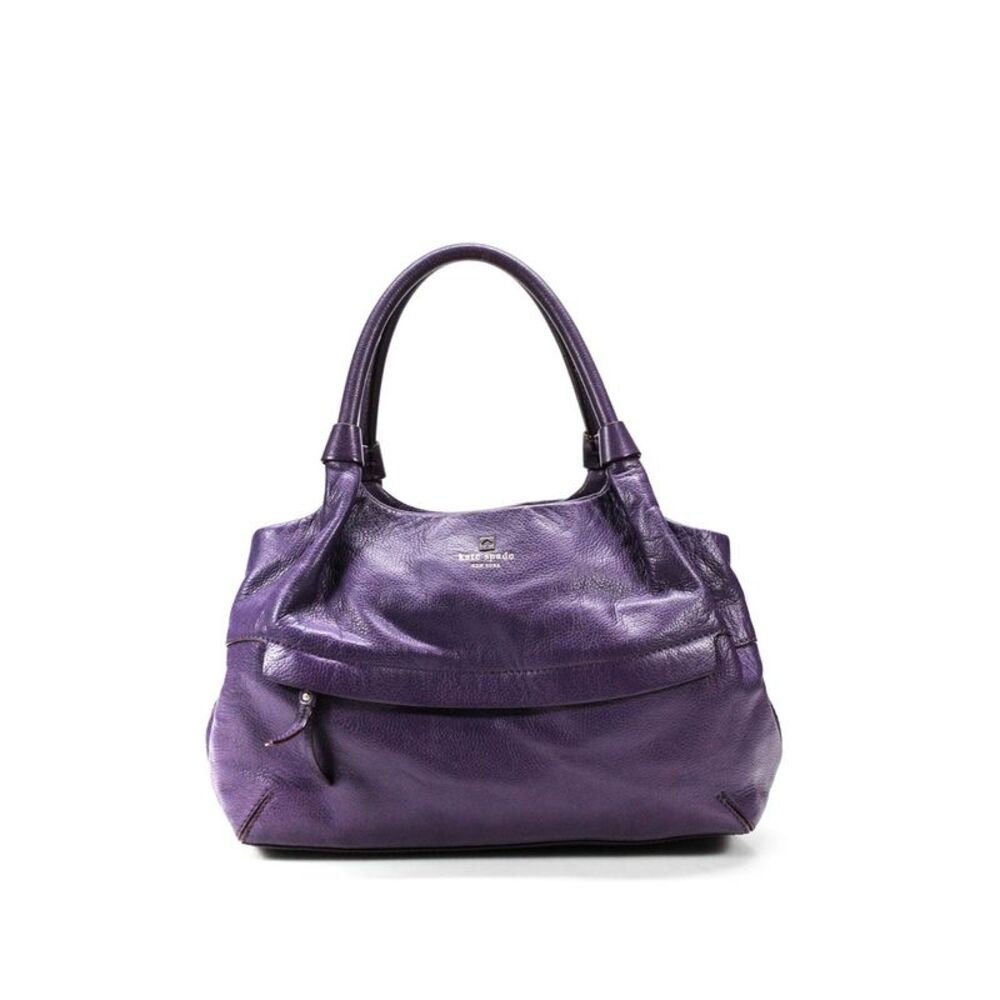 Kate Spade New York Womens Shoulder Bag Purse Dark Purple Leather Medium